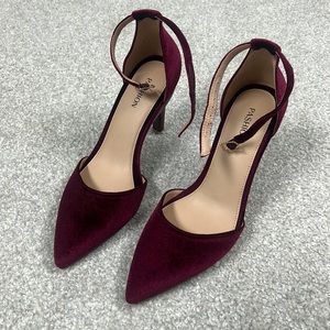 Pashion Size 7 D’Orsay Burgundy Velvet